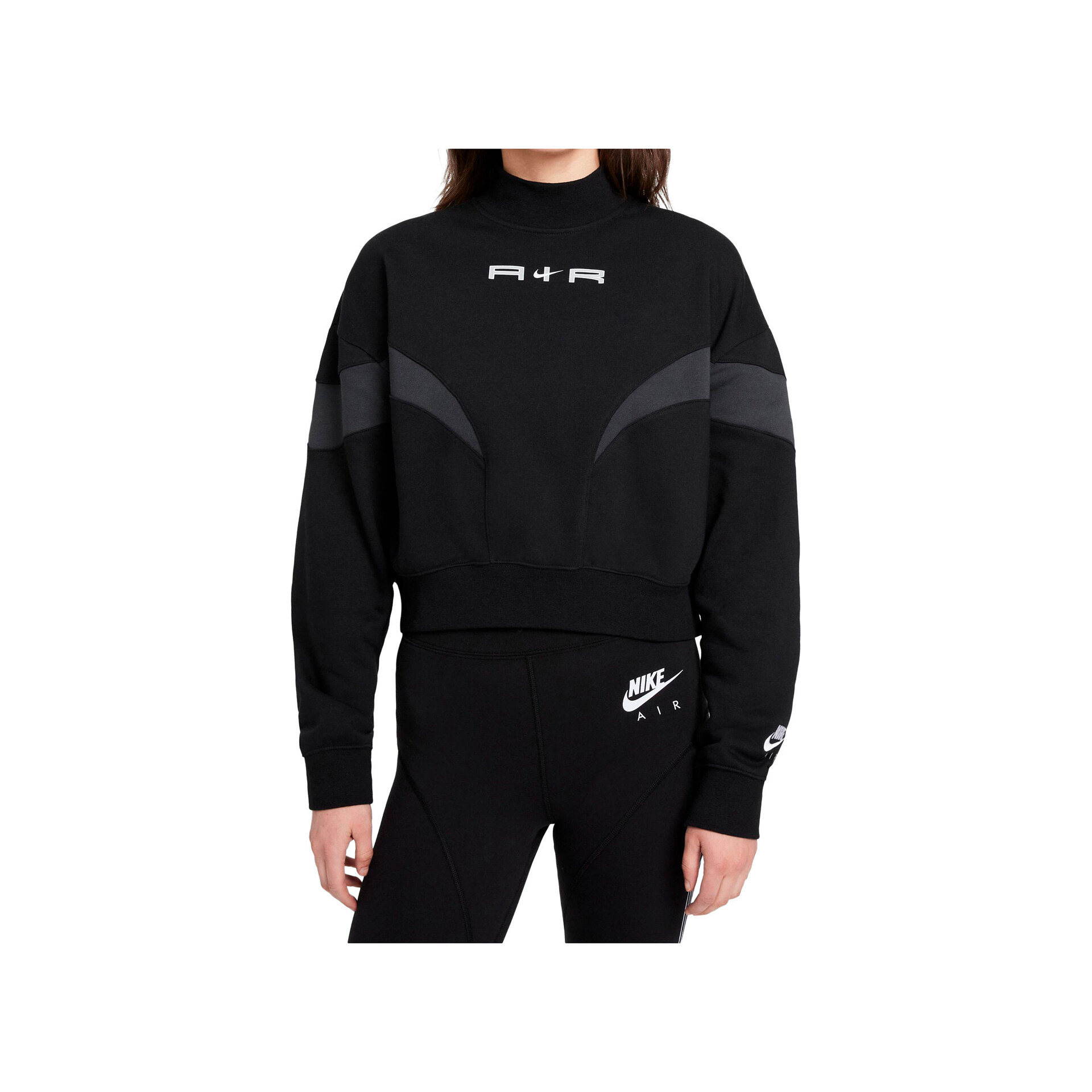 Nike Sudadera Mujer Nike W NSW AIR FLC MOCK LS TOP vista frontal Nike Sudadera Mujer Nike W NSW AIR FLC MOCK LS TOP vista frontal