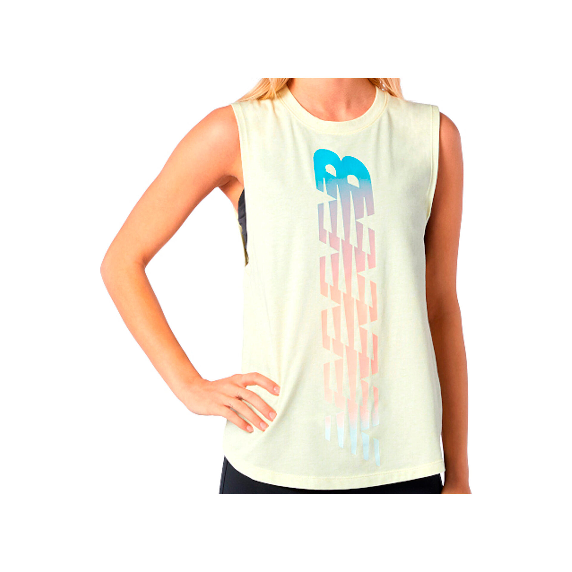 New Balance Camiseta Mujer New Balance Relentless Cinched Back Graphic Tank vista frontal New Balance Camiseta Mujer New Balance Relentless Cinched Back Graphic Tank vista frontal