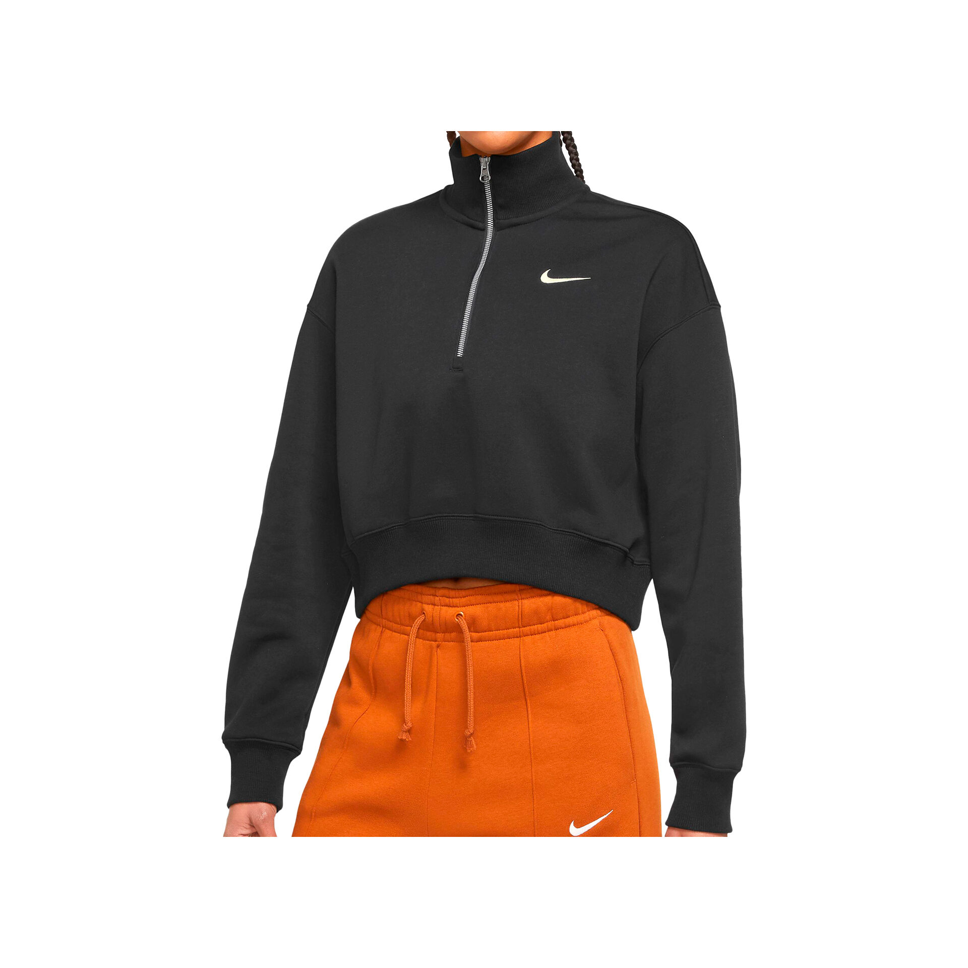 Nike Sudadera Mujer Nike W NSW PHNX FLC QZ CROP vista frontal Nike Sudadera Mujer Nike W NSW PHNX FLC QZ CROP vista frontal