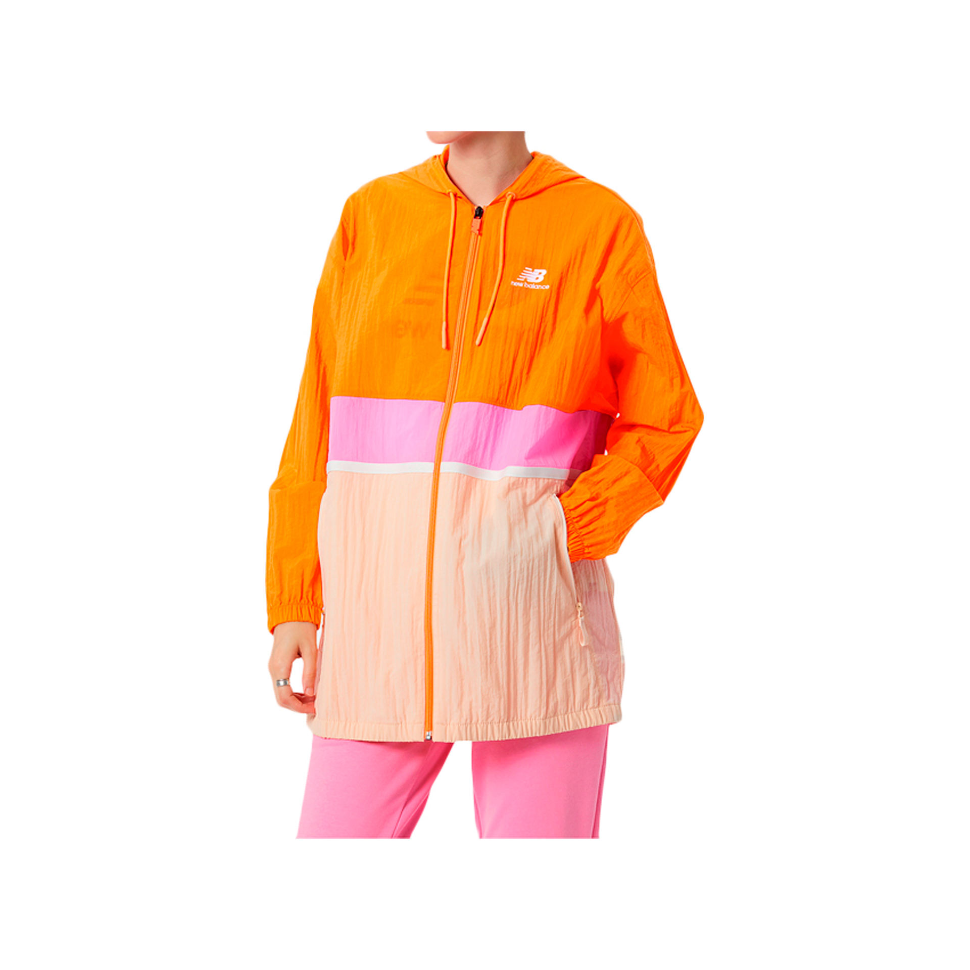 New Balance Chaqueta Mujer New Balance NB Athletics Amplified Woven Jacket vista frontal New Balance Chaqueta Mujer New Balance NB Athletics Amplified Woven Jacket vista frontal
